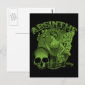 Absinthe Grüne Feen-Dame Postkarte (Vorne/Hinten)