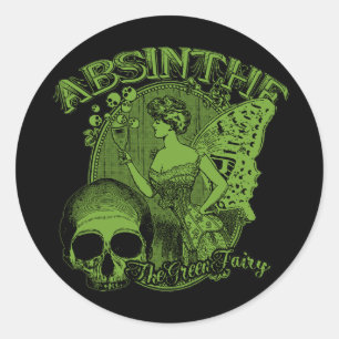 Absinthe Grüne Feen-Dame Runder Aufkleber