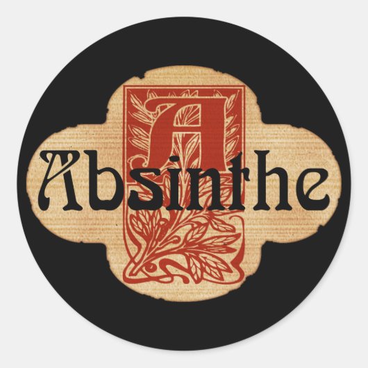 Absinthe Imagine Bottle Lable Runder Aufkleber (Vorderseite)