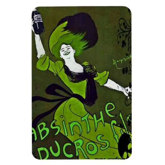 Absinthe in Green Flexible Fridge Magnet (Vertikal)