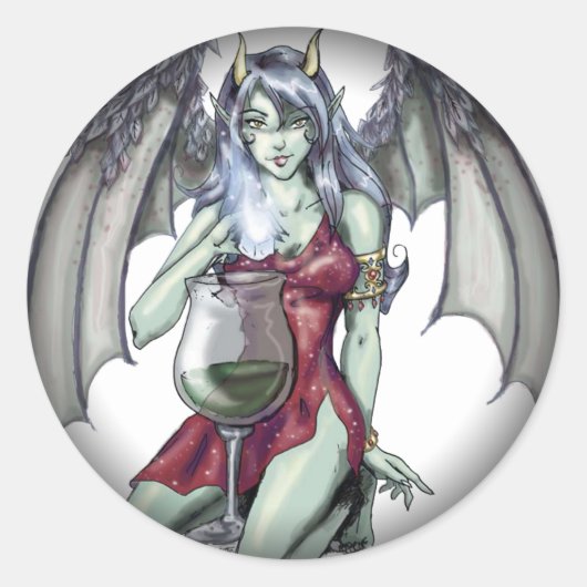 Absinthe jetzt Fairy Fade to Black Round Stickers (Vorderseite)