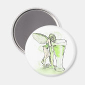 Absinthe La Fee Verte Fairy mit Glas (kein Text) Magnet (Vorderseite/Rückseite)