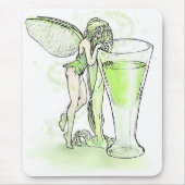 Absinthe La Fee Verte Fairy mit Glas (kein Text) Mousepad (Vorne)