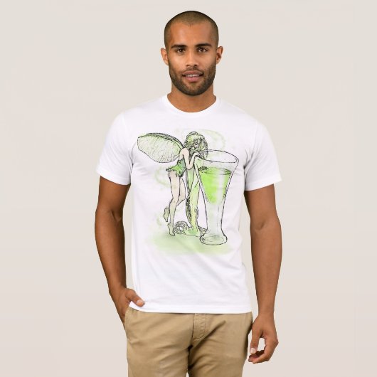 Absinthe La Fee Verte Fairy mit Glas (kein Text) T-Shirt (Vorne ganz)
