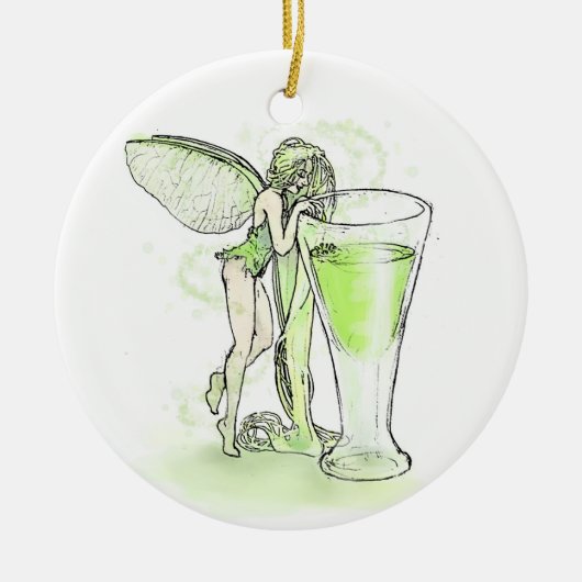 Absinthe La Fee Verte Fairy mit Glas Keramikornament (Vorne)