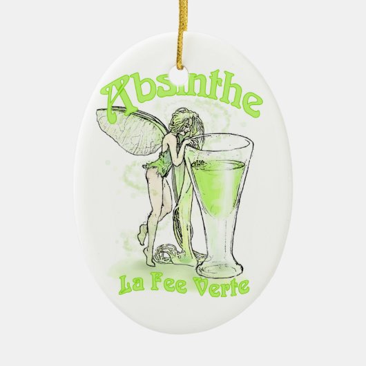Absinthe La Fee Verte Fairy mit Glas Keramikornament (Vorne)