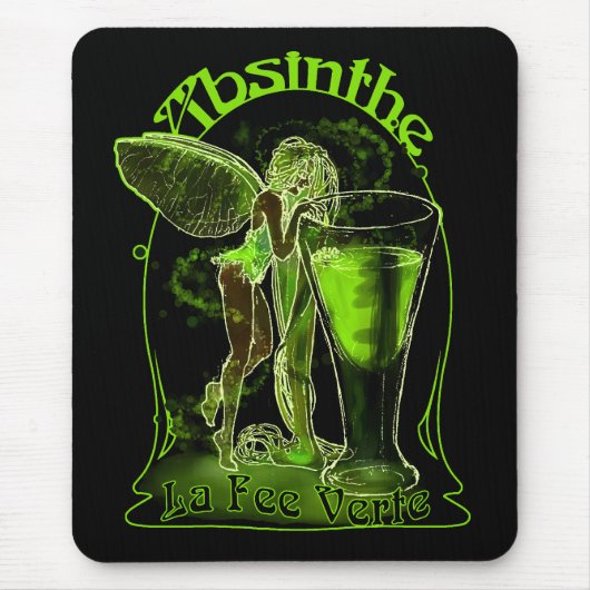 Absinthe La Fee Verte Fairy mit Glas Mousepad (Vorne)