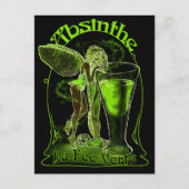 Absinthe La Fee Verte Fairy mit Glas Postkarte (Vorderseite)