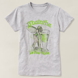 Absinthe La Fee Verte Fee mit Glas T-Shirt