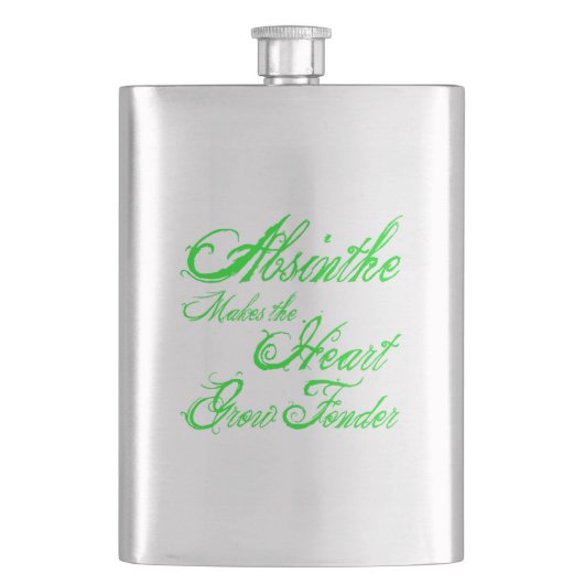 Absinthe lässt das Herz wachsen Flachmann (Vorderseite)