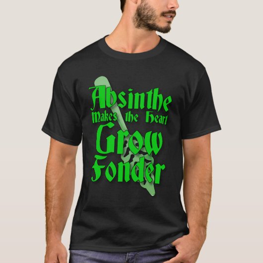 Absinthe lässt das Herz wachsen mit dem Löffel T-Shirt (Vorderseite)