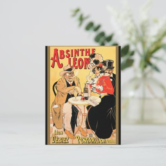 Absinthe Leon Postkarte (Stehend Vorderseite)