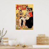 Absinthe Leon Vintag Wine Drink und Art Poster (Küche)