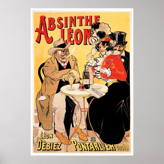 Absinthe Leon Vintag Wine Drink und Art Poster (Vorne)