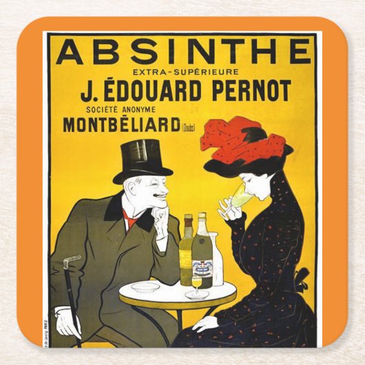 Absinthe Leonetto Cappiello Vintage Werbung Rechteckiger Pappuntersetzer (Vorderseite)