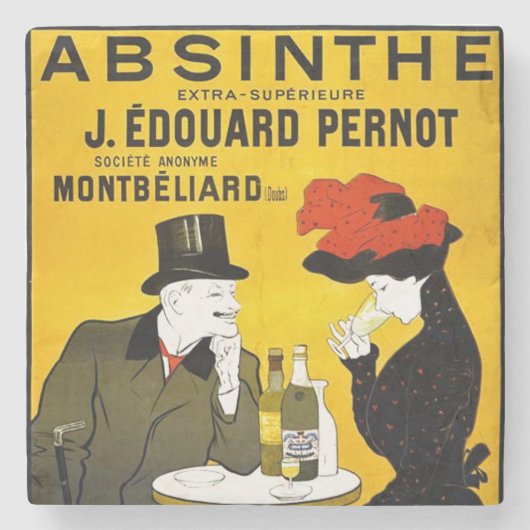Absinthe Leonetto Cappiello Vintage Werbung Steinuntersetzer (Vorderseite)