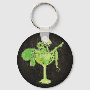Absinthe-Mädchen im Glas (kein Text) Schlüsselanhänger