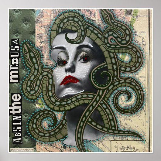 Absinthe Medusa von Natalie Schorr Poster (Vorne)