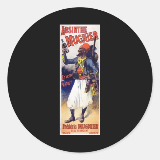 Absinthe Mugnier Runder Aufkleber (Vorderseite)