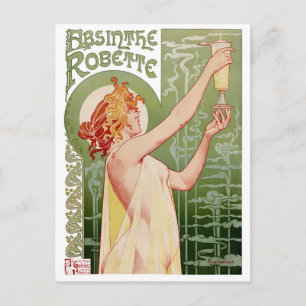 Absinthe Robette 1896 Vintage Poster wiederhergest Postkarte