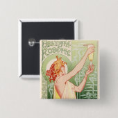 Absinthe Robette - Alcohol Vintage Poster Button (Vorne & Hinten)