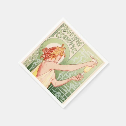 Absinthe Robette - Alcohol Vintage Poster Serviette (Ecke)