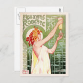 Absinthe Robette (Creme) Postkarte (Vorne/Hinten)