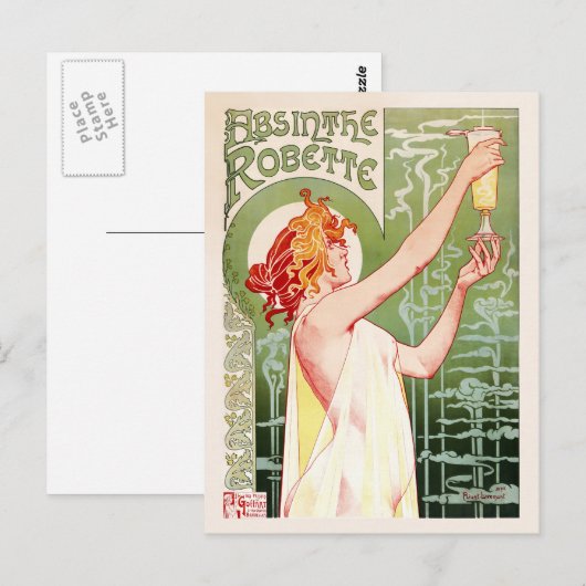 Absinthe Robette (Creme) Postkarte (Vorne/Hinten)