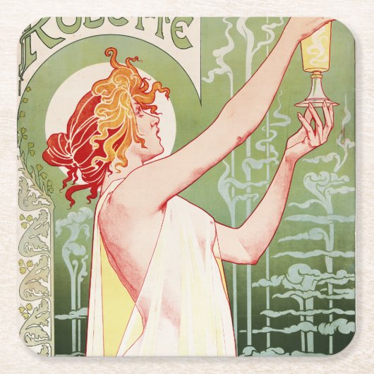 Absinthe Robette Rechteckiger Pappuntersetzer (Vorderseite)