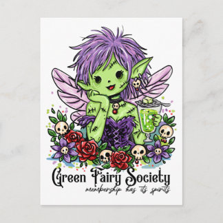 Absinthe Society Fee Postkarte