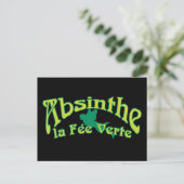 Absinthe Text La Fee Verte Postkarte (Stehend Vorderseite)