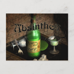 Absinthe Tray Still Life Postkarte