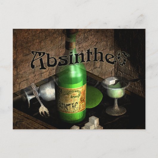 Absinthe Tray Still Life Postkarte (Vorderseite)