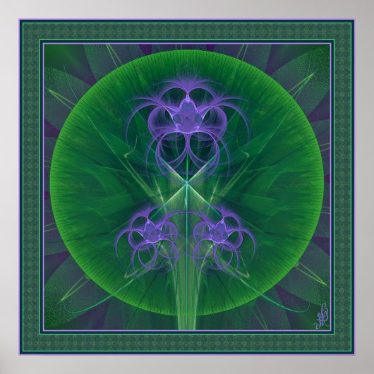 Absinthe Tulips Mandala Poster (Vorne)