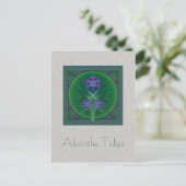 Absinthe Tulips Mandala Postkarte (Stehend Vorderseite)