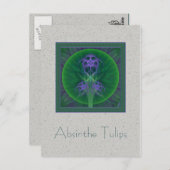Absinthe Tulips Mandala Postkarte (Vorne/Hinten)