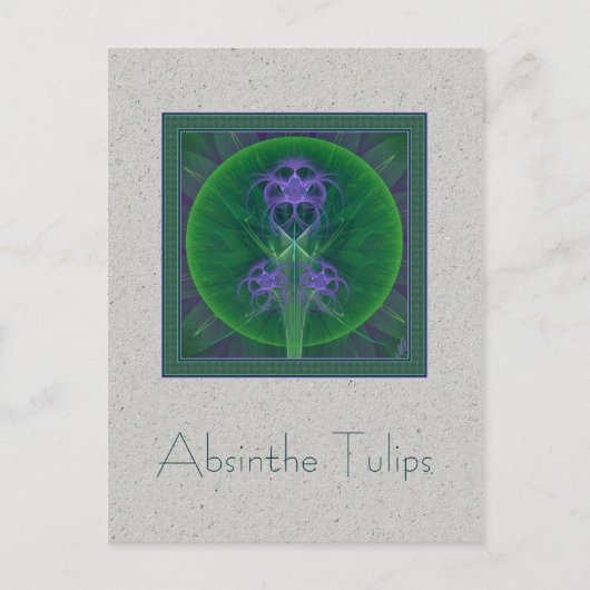 Absinthe Tulips Mandala Postkarte (Vorderseite)