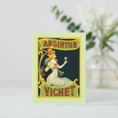 Absinthe Vichet, Moderner Jugendstil Postkarte (Stehend Vorderseite)