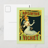 Absinthe Vichet, Moderner Jugendstil Postkarte (Vorne/Hinten)
