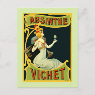 Absinthe Vichet, Moderner Jugendstil Postkarte