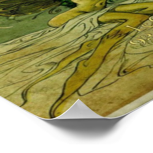 Absinthe Vintag Green Fairy Poster (Ecke)