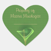 Absinthini Fee Martini Kunst Herz-Aufkleber (Vorderseite)