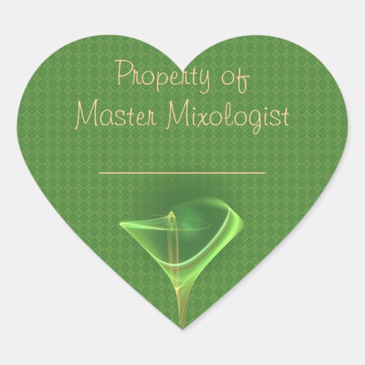 Absinthini Fee Martini Kunst Herz-Aufkleber (Vorderseite)