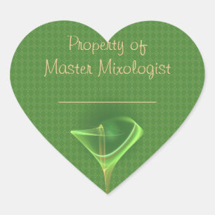 Absinthini Feen-Martini-Kunst Herz-Aufkleber