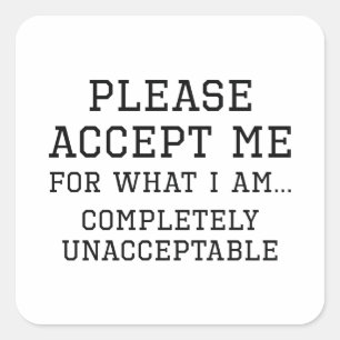 absolut inakzeptabel quadratischer aufkleber