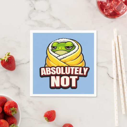 Absolut nicht Frosch – Lustiges faules Frosch-Meme Serviette (Beispiel)