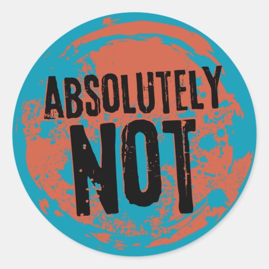 Absolut nicht, Grunge Orange und Blau Runder Aufkleber (Vorderseite)