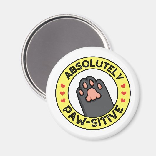 Absolut pawsitive Funny Paw Abzeichen Puff Magnet (Vorderseite/Rückseite)