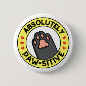 Absolut pawsitive Funny Paw Puff Button (Vorderseite)