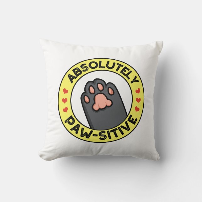 Absolut pawsitive Funny Paw Puff Kissen (Vorderseite)